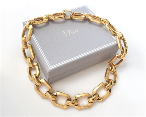 gold dior choker|christian Dior gold necklace.